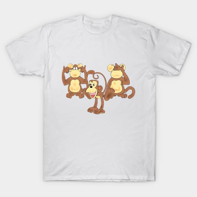 Three monkeys t shirt deals